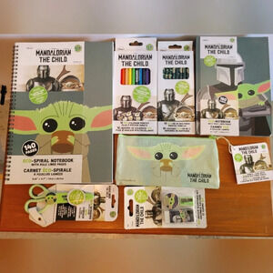 NWT Mandalorian  Notebooks,pencil crayons, pencils, scissors, erasers, sharpener